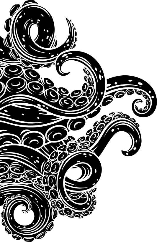 Vinyl vloerkleed badkamer octopus tentakels douchegordijn - TenStickers