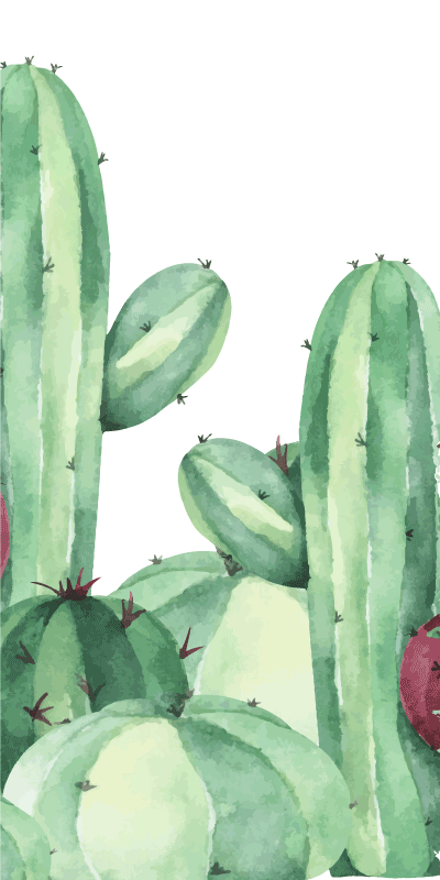 Vinyl vloerkleed badkamer cactusplanten - TenStickers