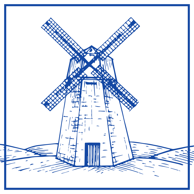 Vinyl vloerkleed keuken delfts blauw molen - TenStickers