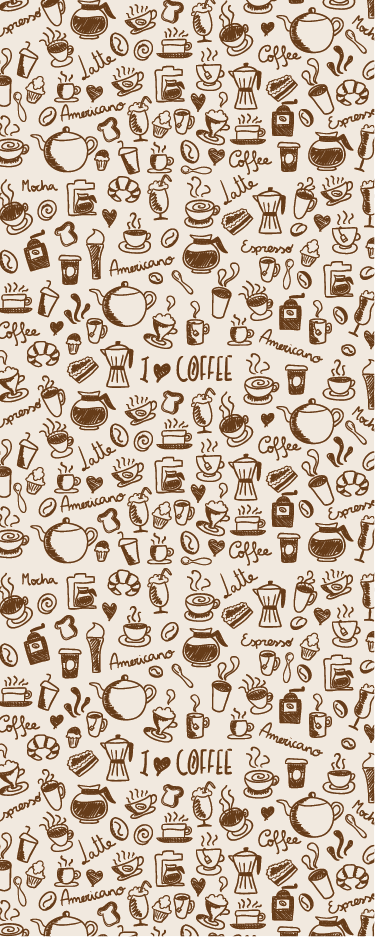 Vinyl vloerkleed keuken met koffieprint - TenStickers