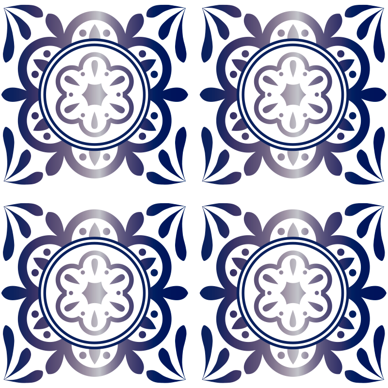 Vinyl vloerkleed keuken spaanse tegel antiek blauw - TenStickers