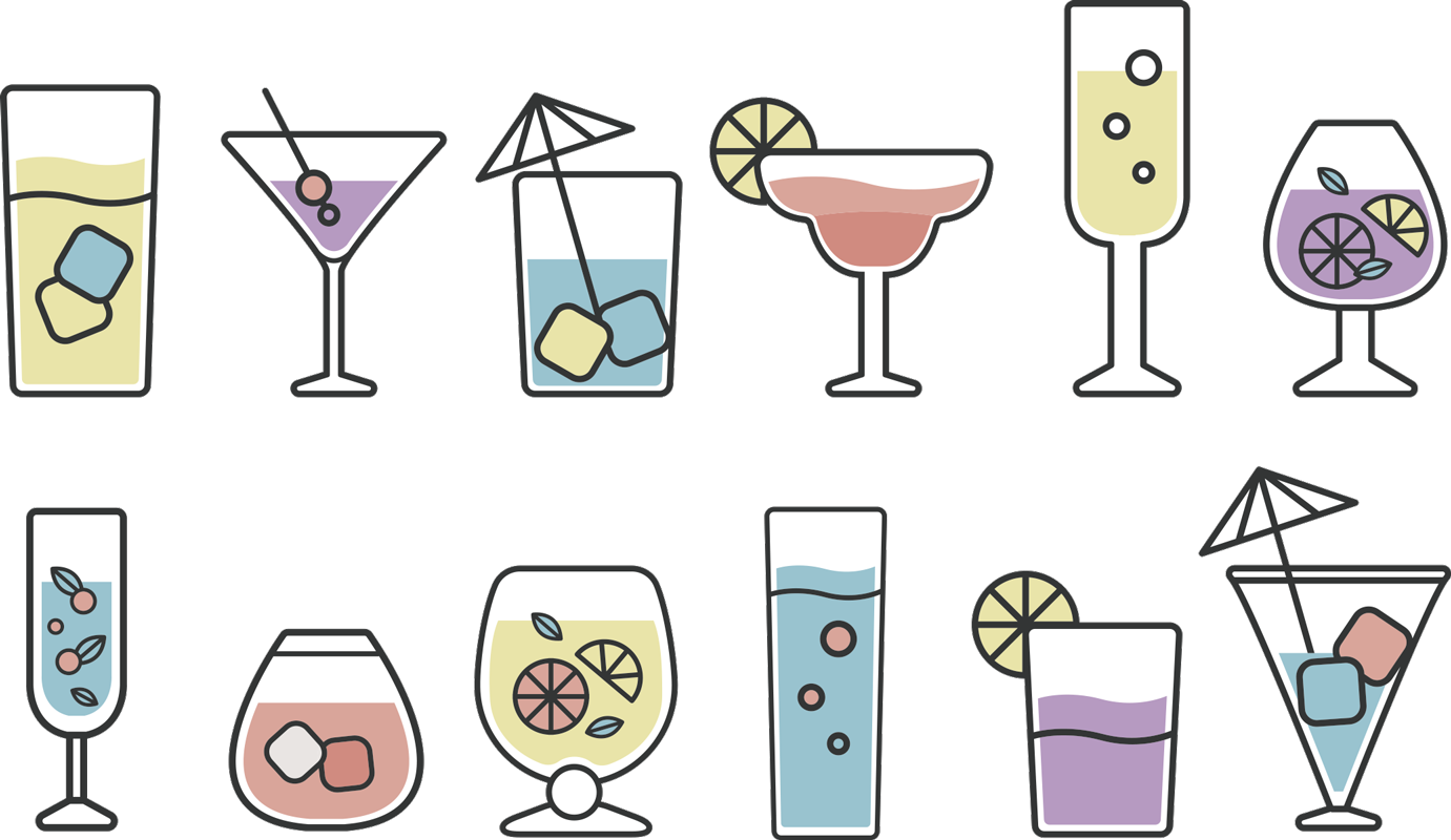 Vinyl vloerkleed keuken cocktails sticker - TenStickers