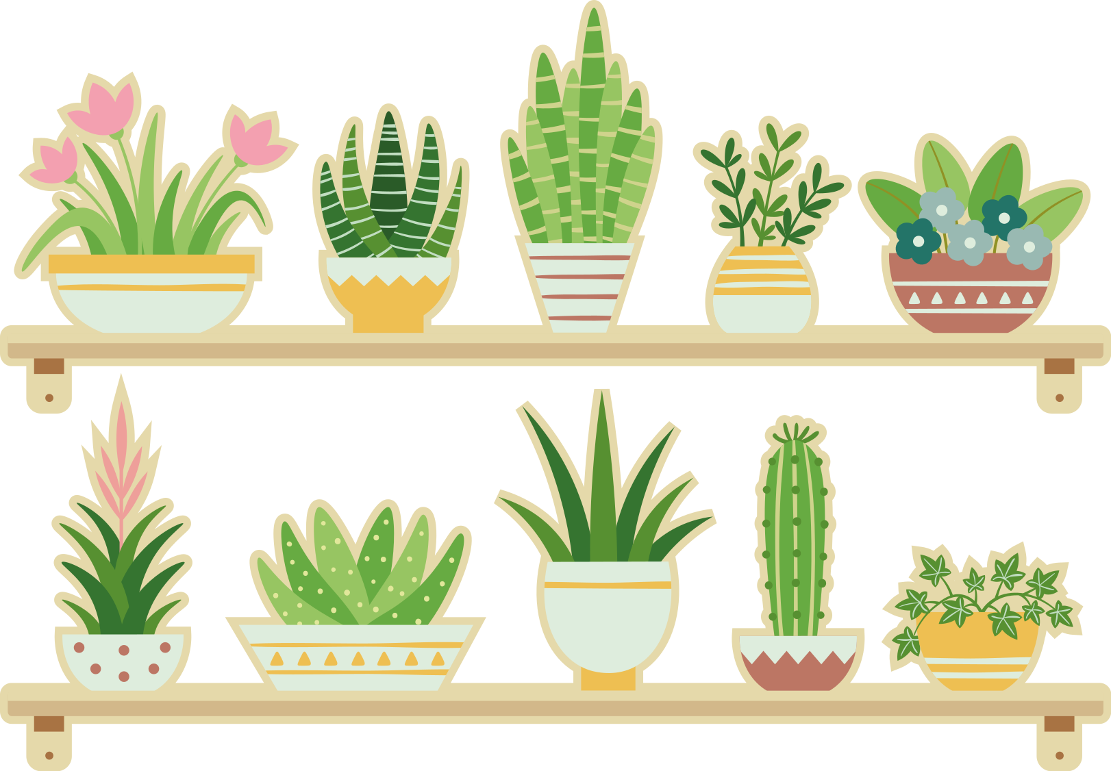 Vinyl vloerkleed keuken cactusplanten set plank - TenStickers