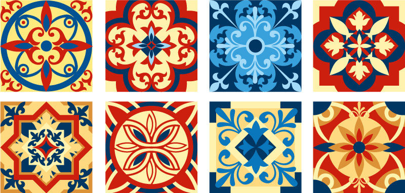Vinyl vloerkleed keuken eraldo azulejos tegels - TenStickers