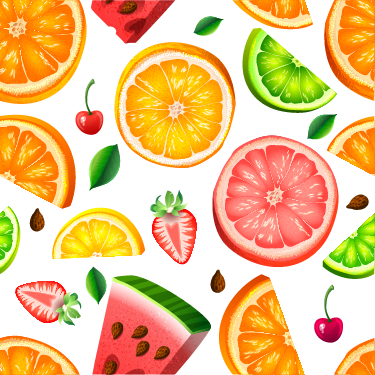 Vinyl vloerkleed keuken met fruitranddesign - TenStickers