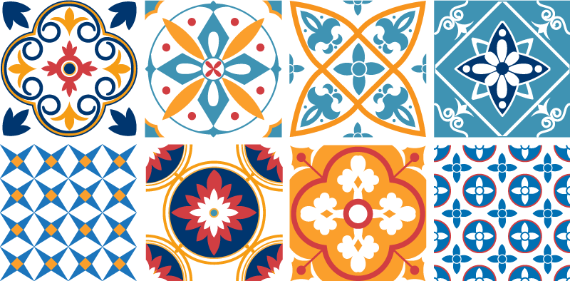 Vinyl vloerkleed keuken sevrinia cementtegels - TenStickers