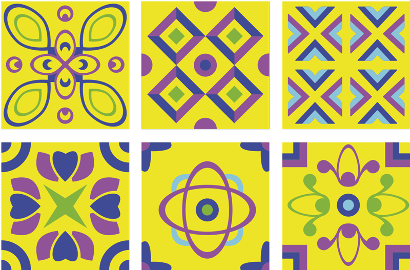 Vinyl vloerkleed keuken psychedelische symmetrieën - TenStickers