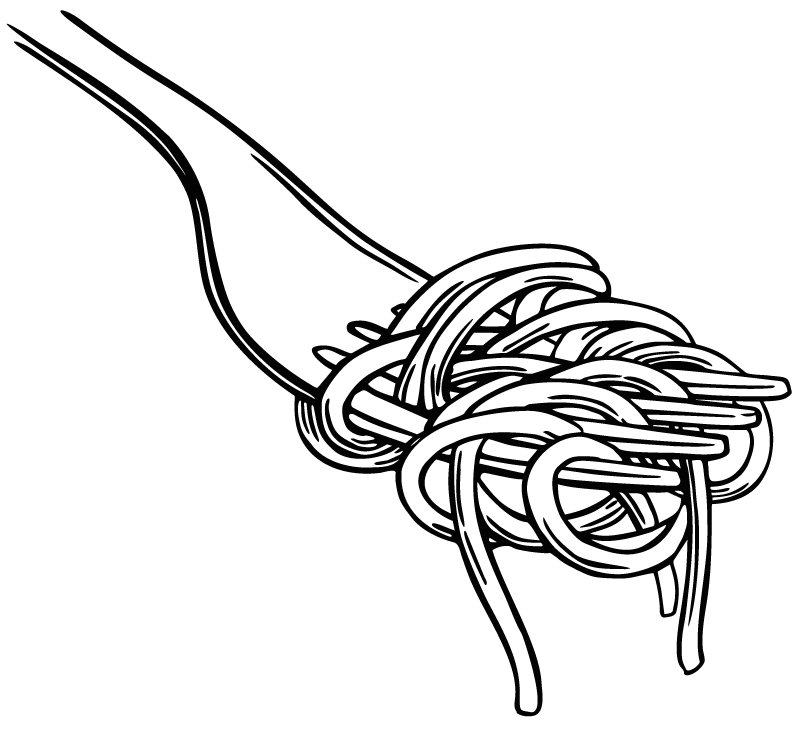 Vinyl vloerkleed keuken spaghettivork graveerstijl - TenStickers