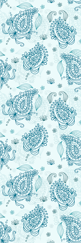 Vinyl vloerkleed keuken floral paisley koelkast - TenStickers