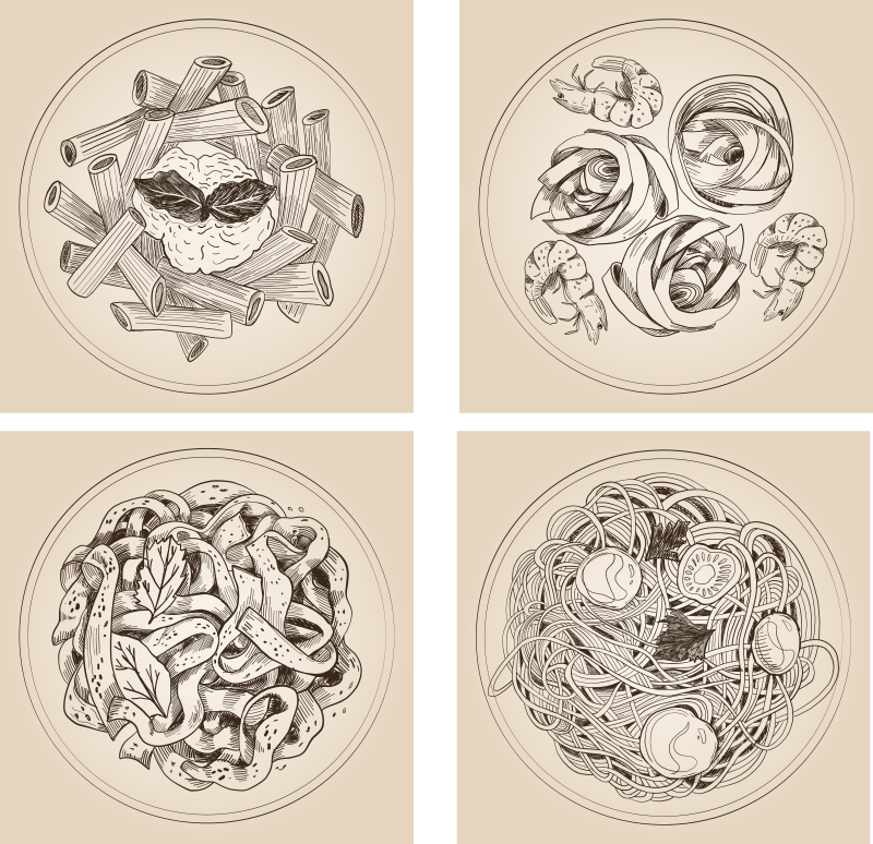 Vinyl vloerkleed keuken met decoratieve schalen - TenStickers