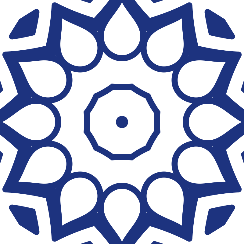 Vinyl vloerkleed keuken delfts blauwe mandala bloemen - TenStickers
