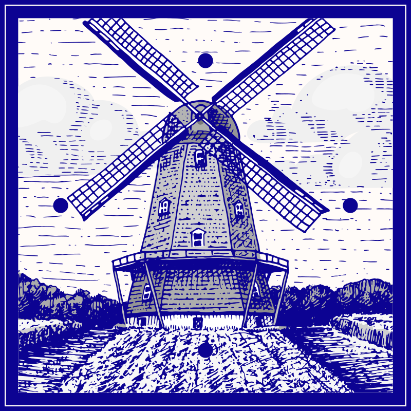 Vinyl vloerkleed keuken delfts blauw - TenStickers