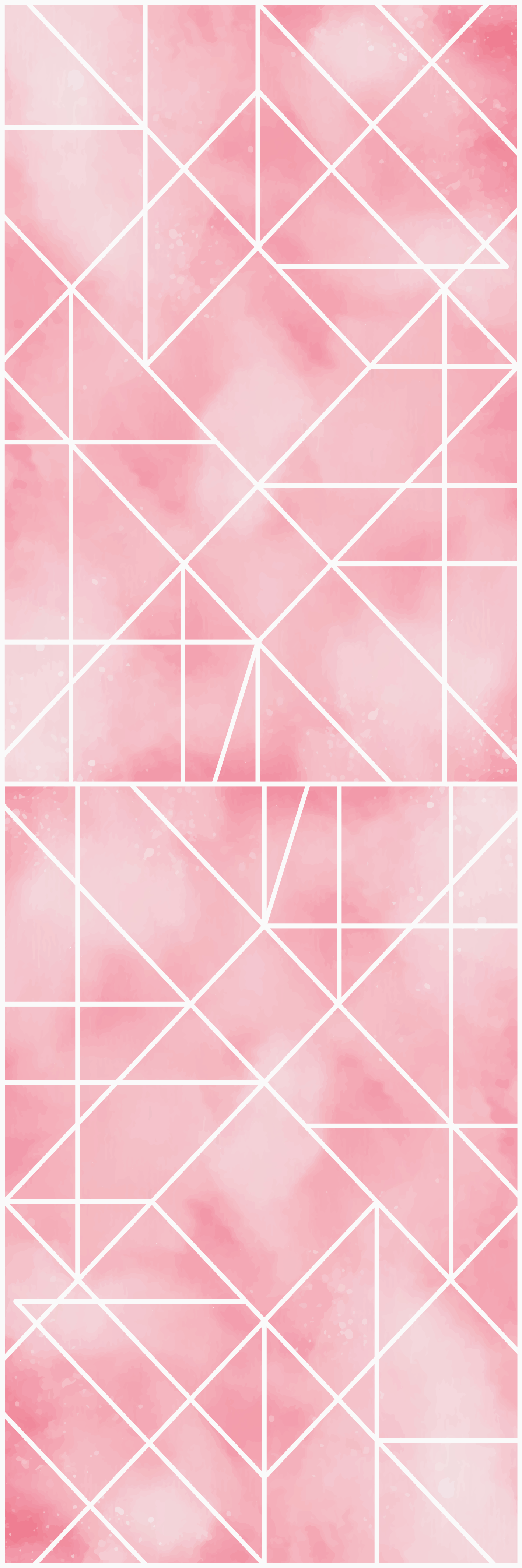 Vinyl vloerkleed keuken met roze driehoekjes patroon - TenStickers