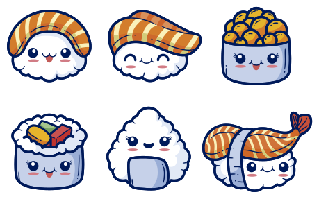 Vinyl vloerkleed keuken schattige sushi - TenStickers