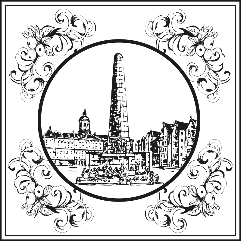 Vinyl vloerkleed keuken amsterdamse dam square - TenStickers