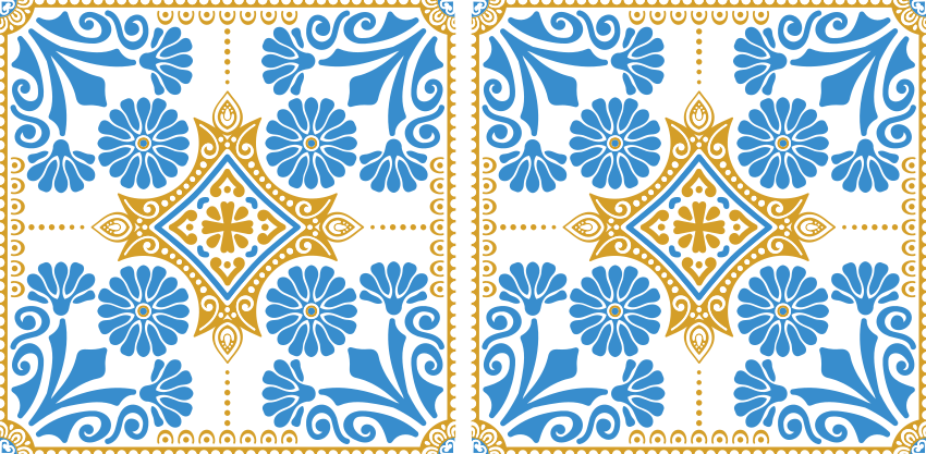 Vinyl vloerkleed keuken met marokkaans cementtegel design - TenStickers