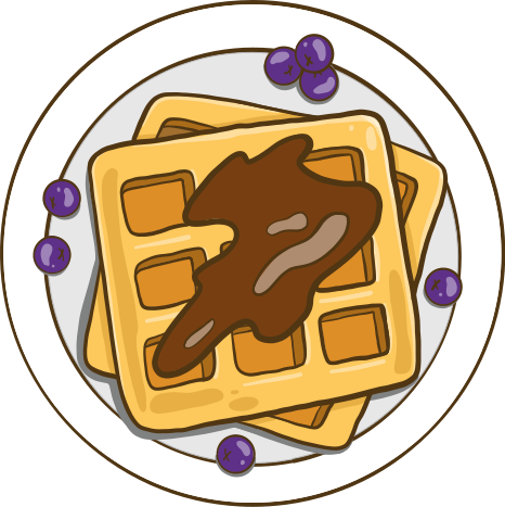 Vinyl vloerkleed keuken belgium wafel illustratie stickers 1 - TenStickers