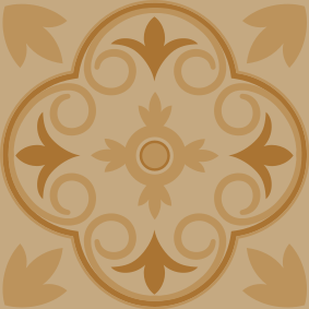 Vinyl vloerkleed keuken beige vintage bloemenpatroon - TenStickers