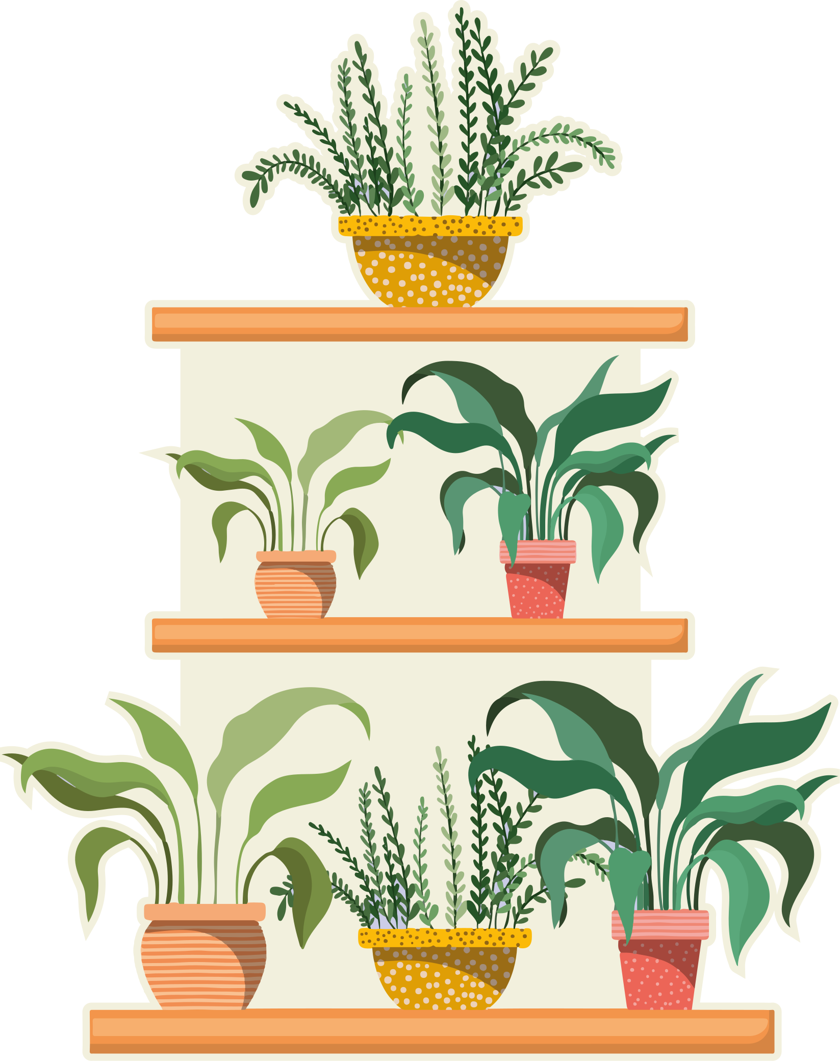 Vinyl vloerkleed keuken watercolo plantenrek set - TenStickers
