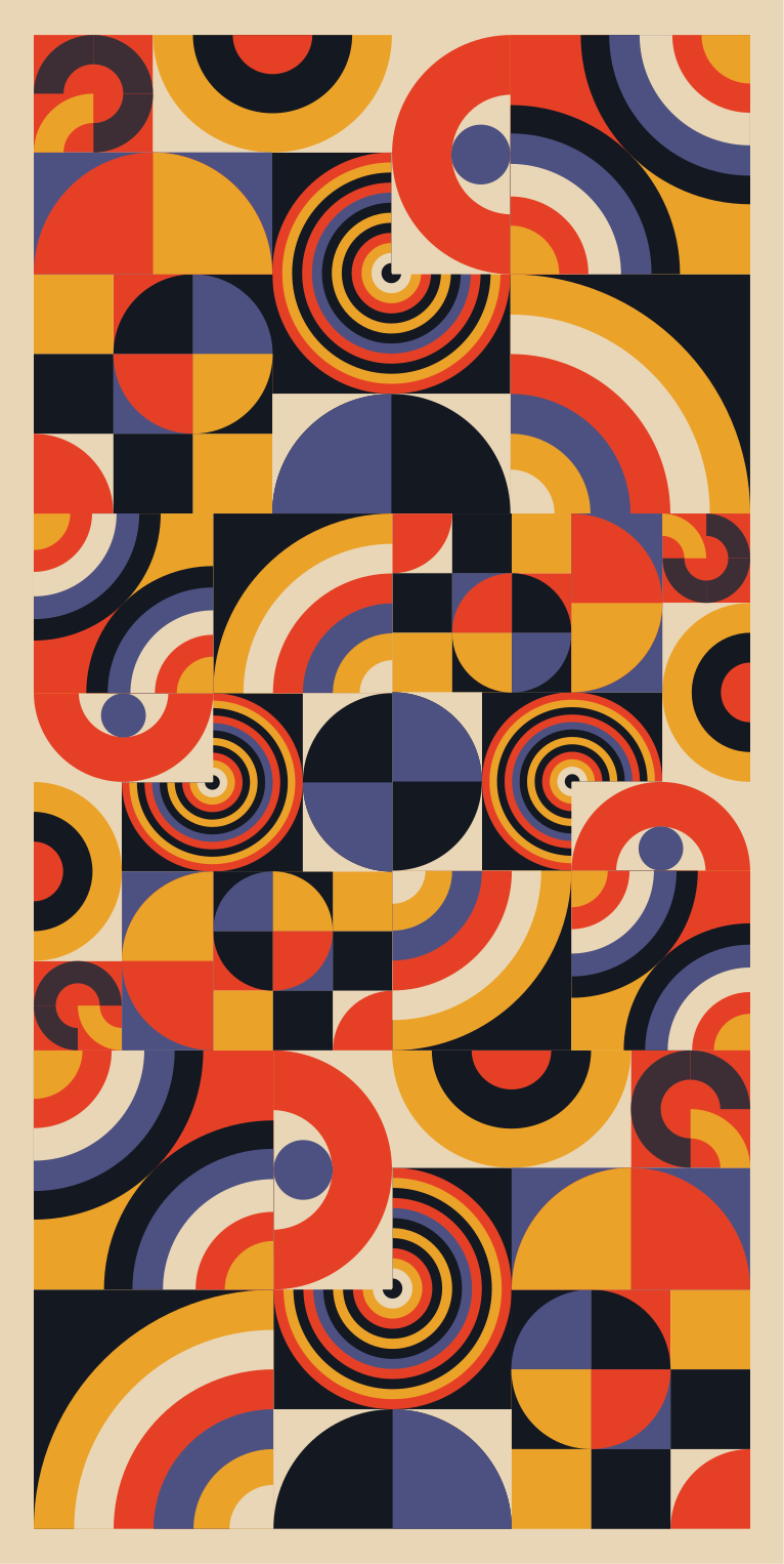 Vinyl vloerkleed keuken kleurrijke bauhaus cirkels - TenStickers