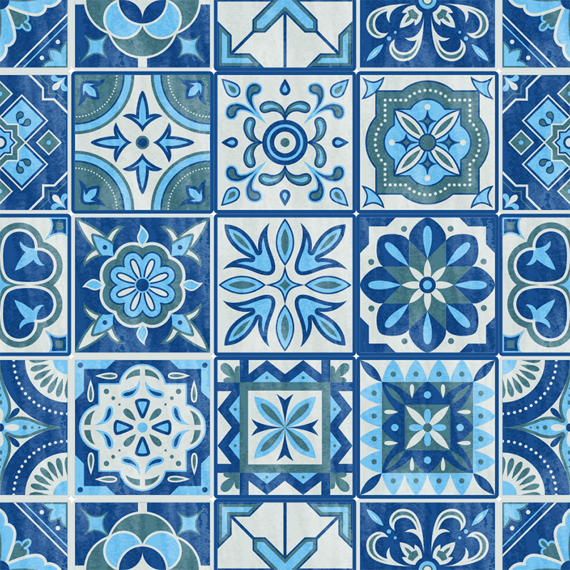 Vinyl vloerkleed keuken talavera tegels wanddecoratie - TenStickers