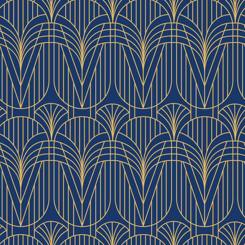 Vinyl vloerkleed keuken art deco patroon met gouden details - TenStickers