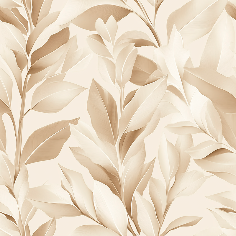 Vinyl vloerkleed keuken beige bladeren design - TenStickers