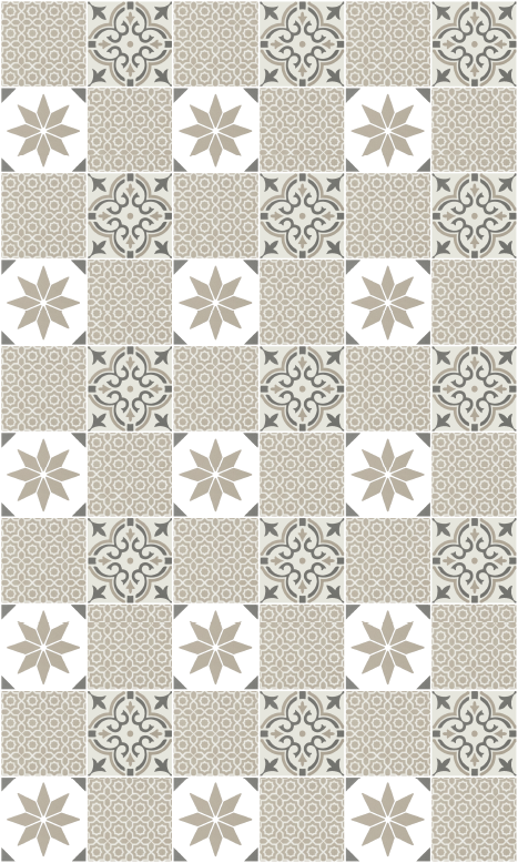 Vinyl vloerkleed keuken sandstone marokkaanse mozaïek - TenStickers