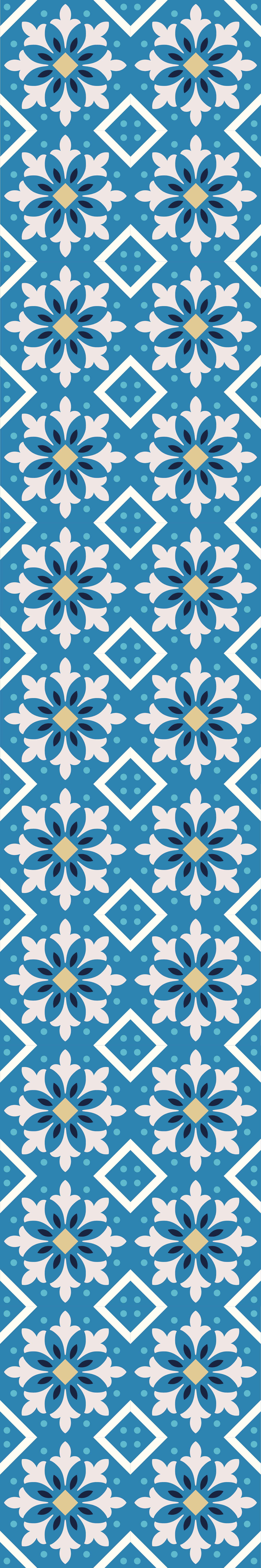 Vinyl vloerkleed keuken babyblauwe portugese tegel - TenStickers