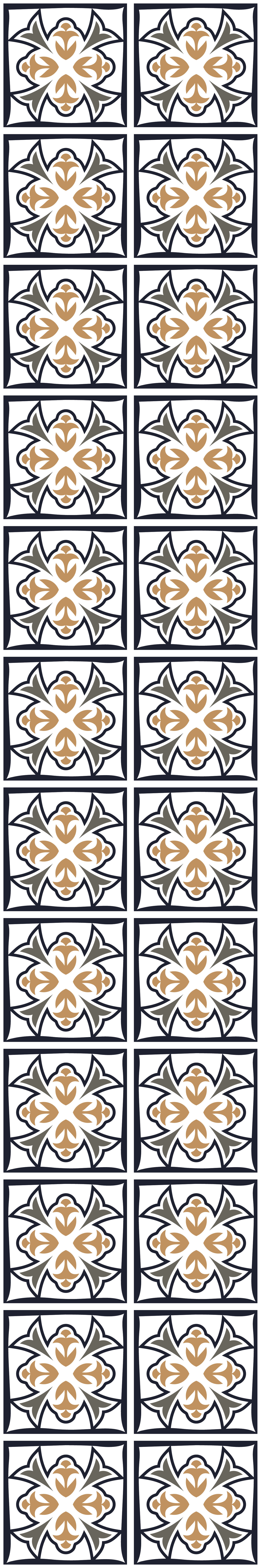 Vinyl vloerkleed keuken beige en zwarte portugese tegel - TenStickers