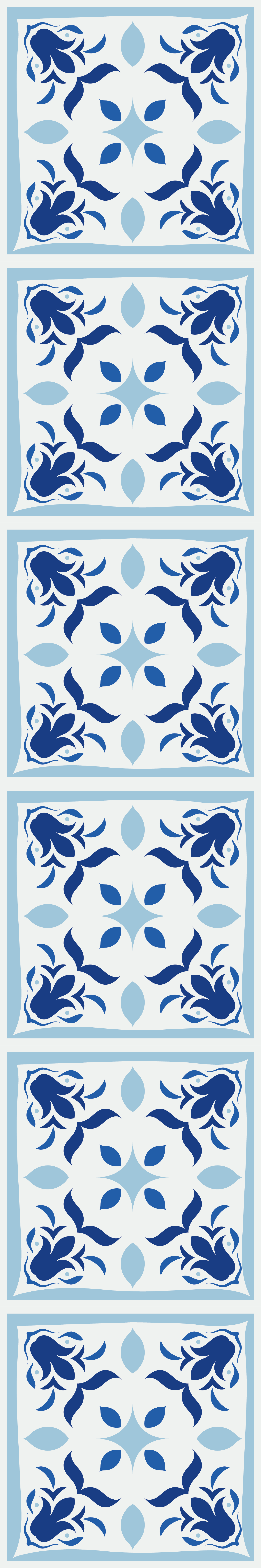 Vinyl vloerkleed keuken typische portugese tegels bloemen - TenStickers