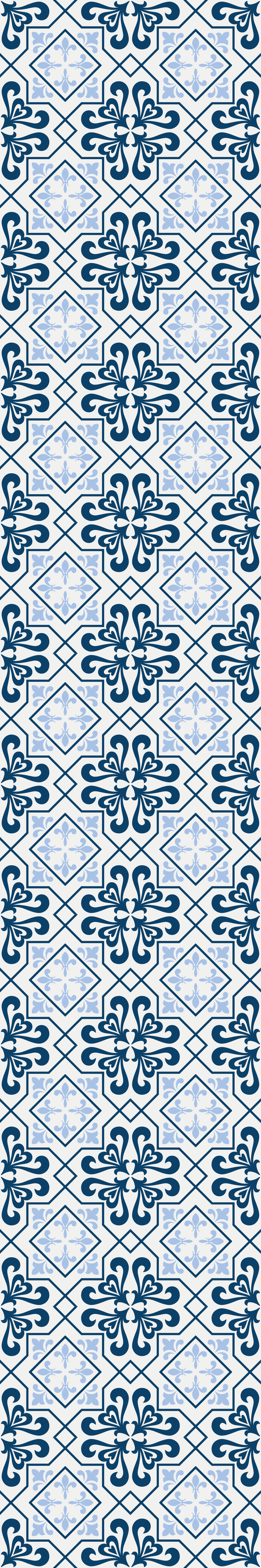 Vinyl vloerkleed keuken typische blauwe portugese tegel - TenStickers
