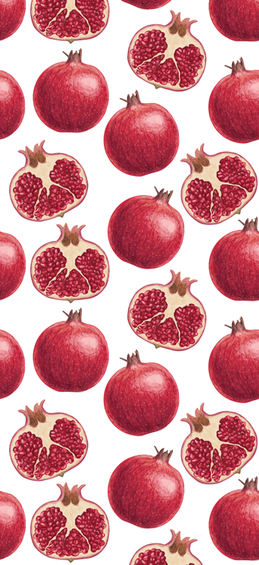 Vinyl vloerkleed keuken kleurrijk granaatappelpatroon - TenStickers