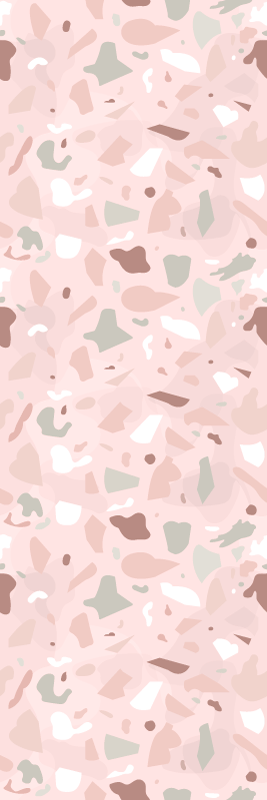 Vinyl vloerkleed keuken roze terrazzo patroon - TenStickers