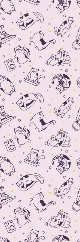 Vinyl tapijt slaapkamer kattenmuziek band patroon - TenStickers