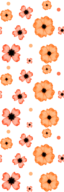 Vinyl tapijt slaapkamer oranje en roze aquarelpatroon - TenStickers