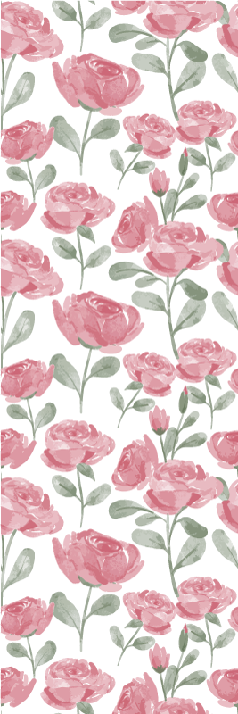 Vinyl tapijt slaapkamer natuurlijke vintage rozenpatroon - TenStickers