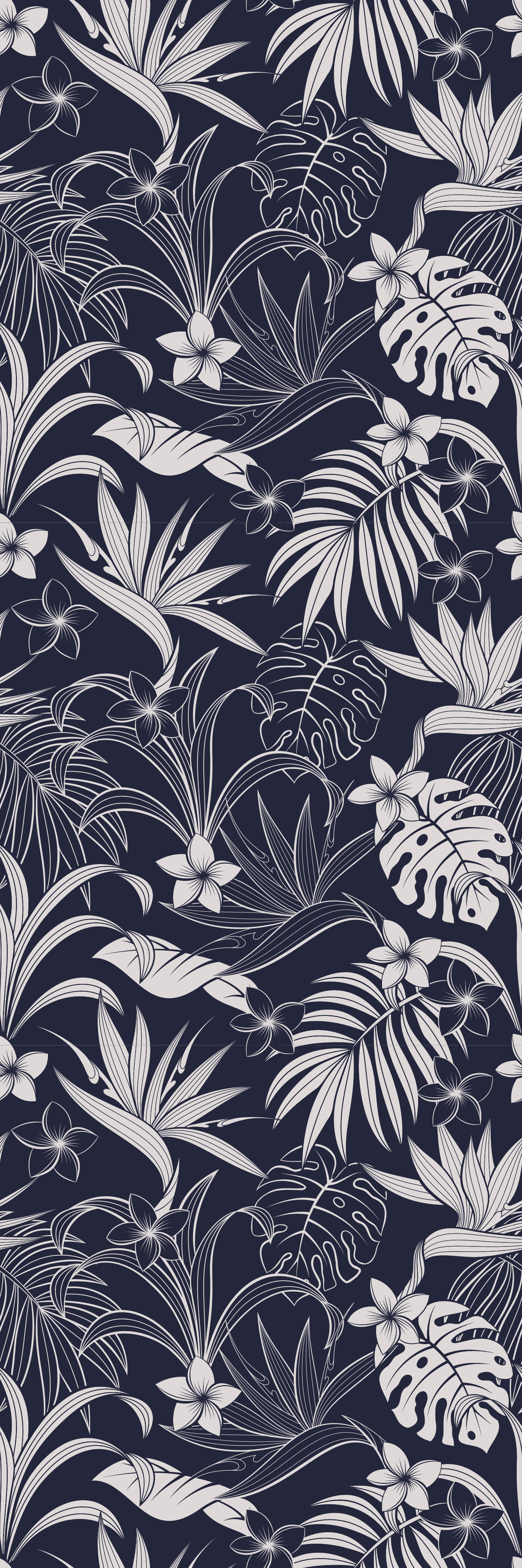 Vinyl tapijt slaapkamer grijs tropisch hamptons patroon - TenStickers