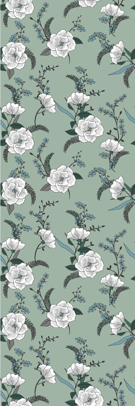 Vinyl tapijt slaapkamer mooie witte magnolia boom - TenStickers