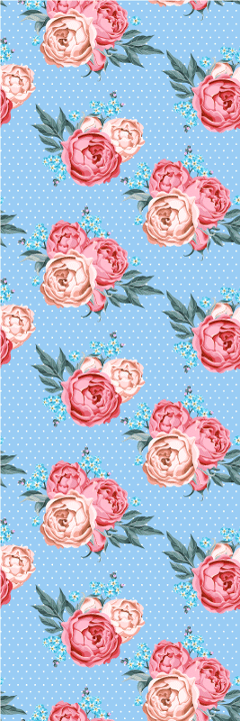 Vinyl tapijt slaapkamer shabby chic op stippen vector - TenStickers