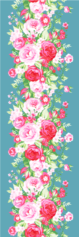 Vinyl tapijt slaapkamer turquoise shabby chic patroon - TenStickers
