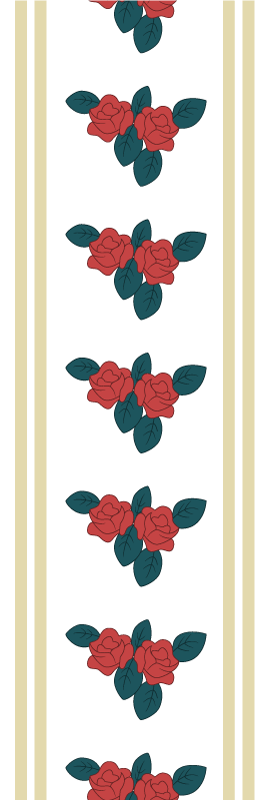 Vinyl tapijt slaapkamer shabby chic rode rozen patroon - TenStickers