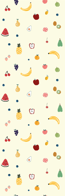Vinyl tapijt slaapkamer kleurrijk fruitpatroon - TenStickers