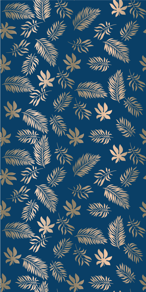Vinyl tapijt slaapkamer afrikaans blauw bloemenpatroon - TenStickers