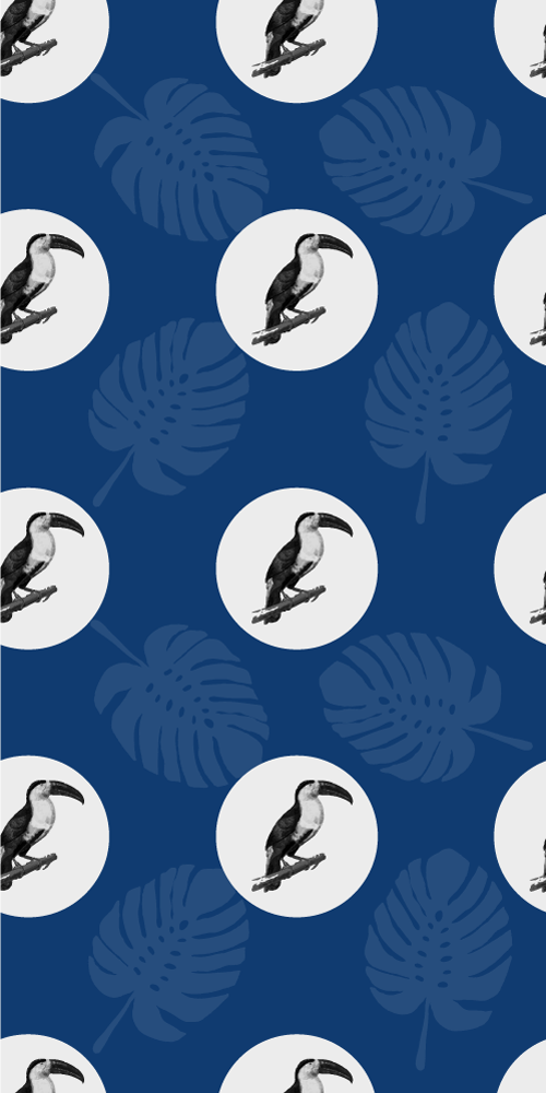 Vinyl tapijt slaapkamer afrikaans blauw vogel ontwerp - TenStickers