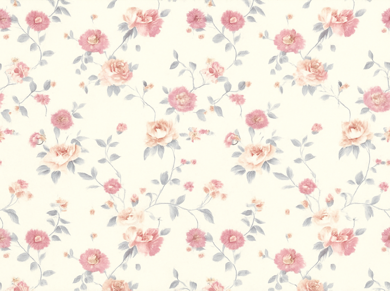 Vinyl tapijt slaapkamer met textiel bloemenprint - TenStickers