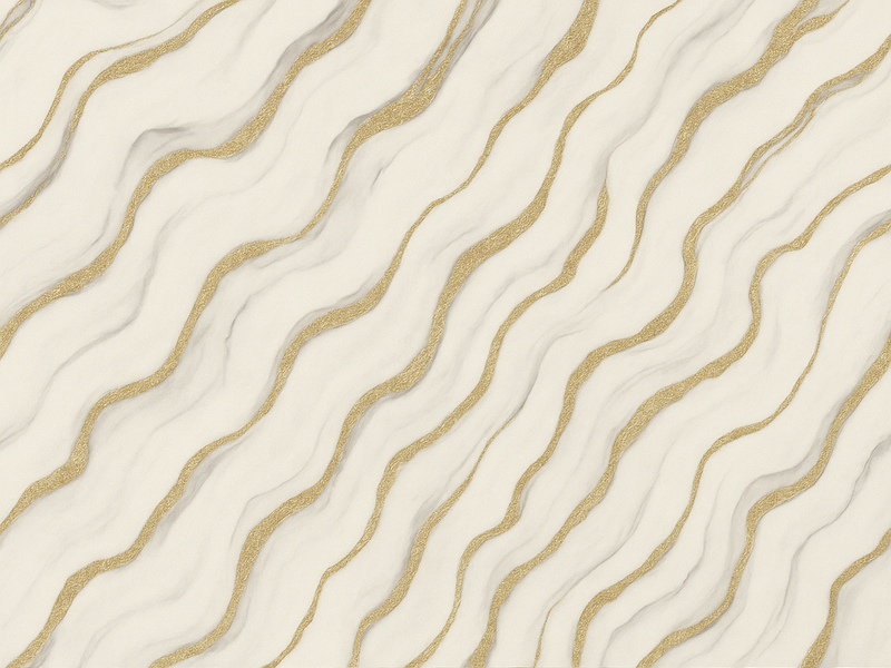 Vinyl tapijt slaapkamer wit grijs marmer met gouden lijnen - TenStickers