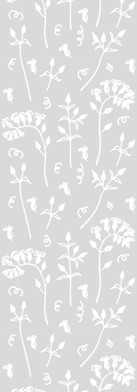 Vinyl tapijt kantoor getekende bloemen - TenStickers