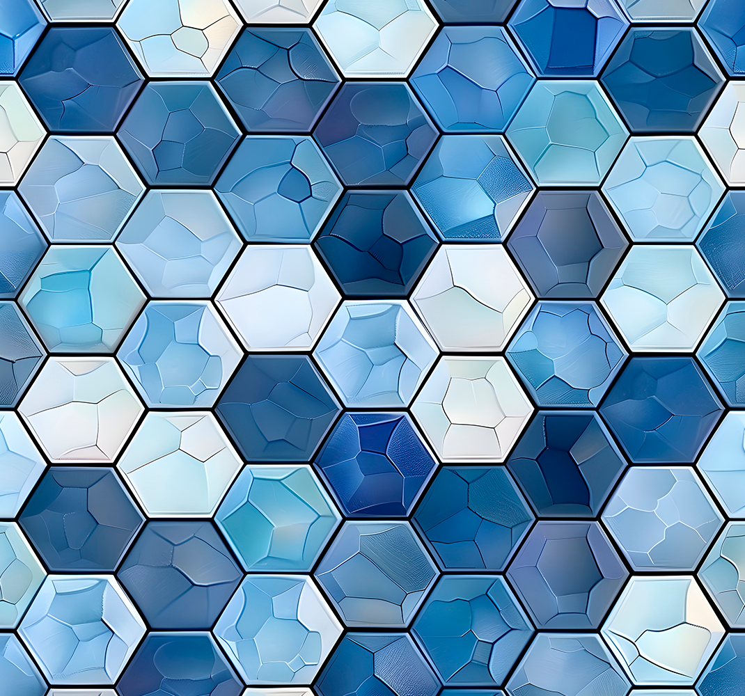 Vinyl tapijt kantoor met blauw tegels effect - TenStickers