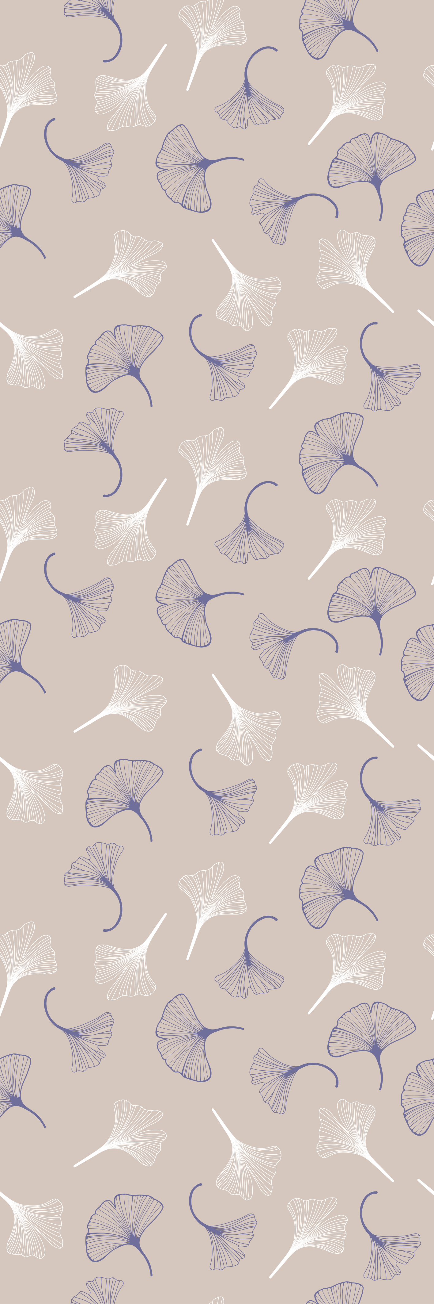 Vinyl tapijt kantoor ginkgo bladeren crème - TenStickers